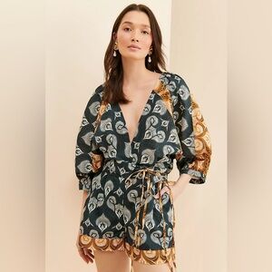 New Agua Bendita x Free People Linnea Printed Romper Dress Gown sz M